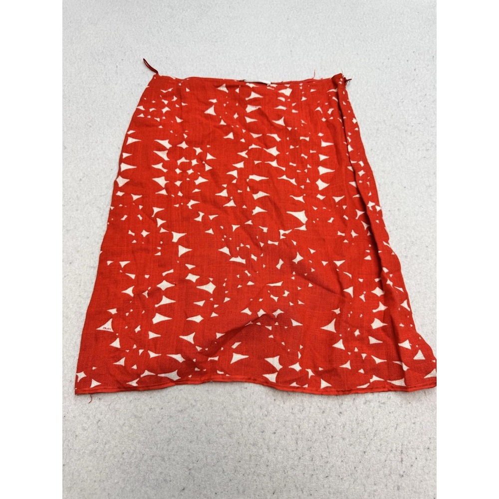 Prada Skirt Womens 40 Red Geometric Print Short Slit 2001 Collection Italy